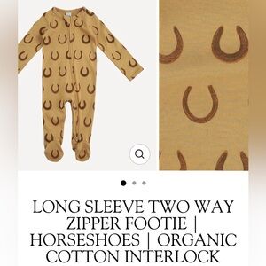 Kate quinn cowboy horseshoe 2 way zipper footie cowboy horseshoe organic cotton